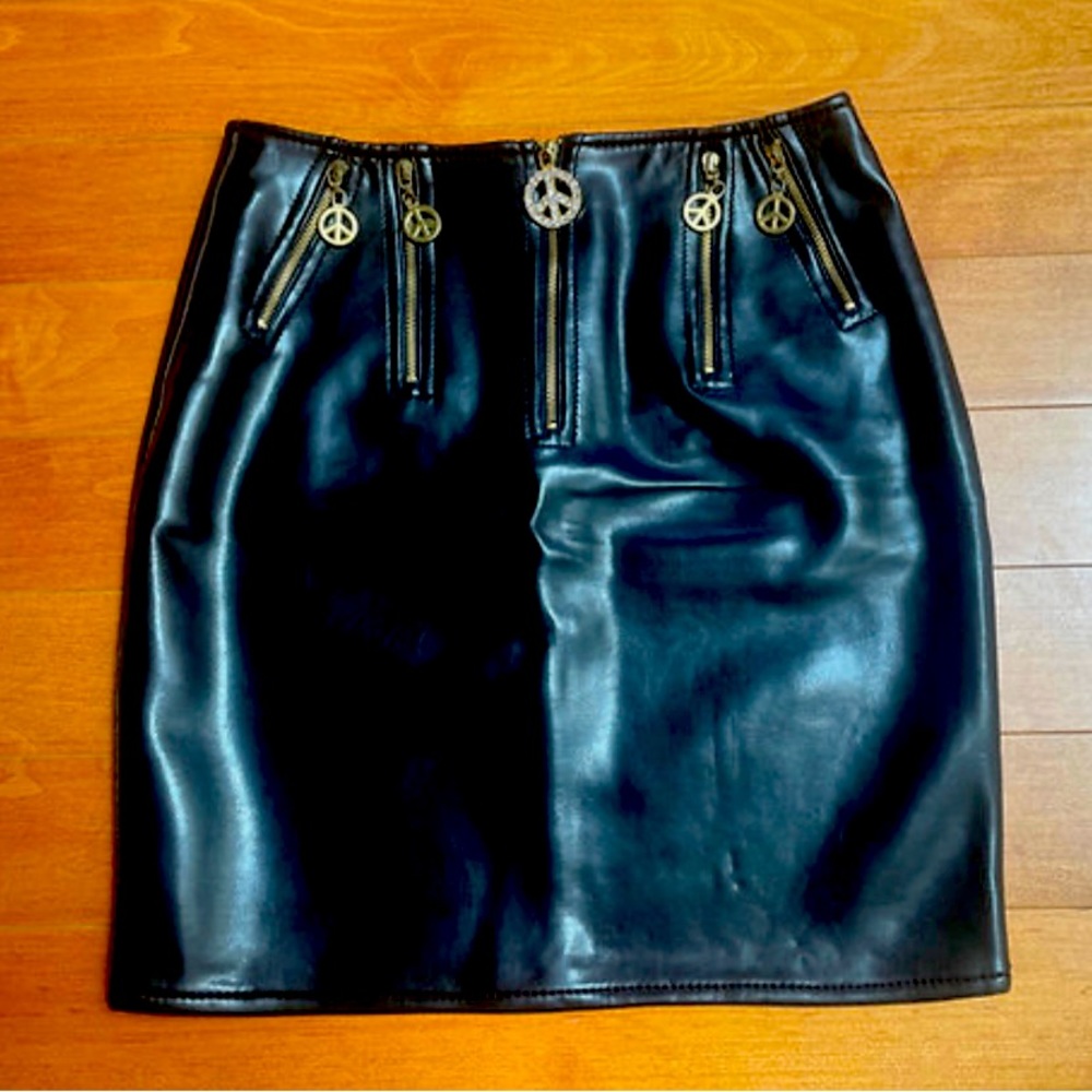 Moschino Jeans Faux Leather Skirt from the 1990’s